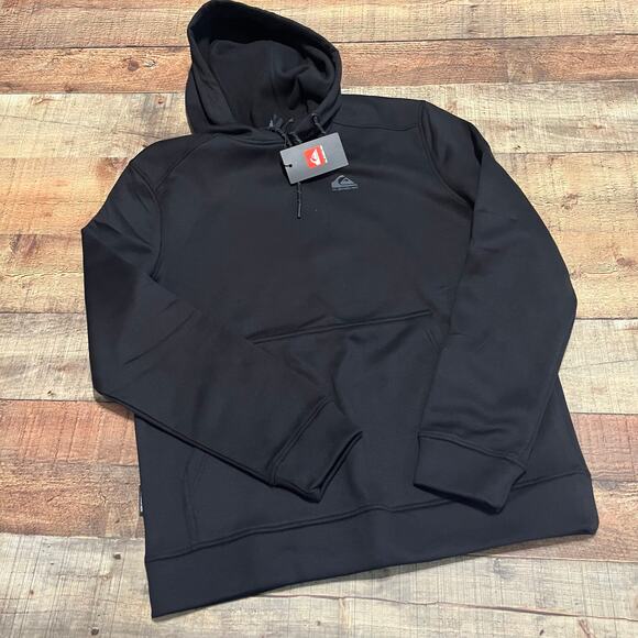 Quicksilver NEW MSRP $100 Black Fleece Interior Expedition Kangaroo Hoodie Sz M - Picture 1 of 4